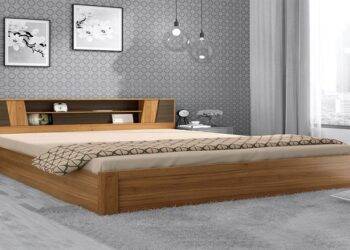 Designing a stylish bedroom with a wooden and double bed design